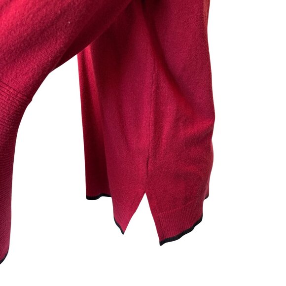 Sam & Jess Red Bell Sleeve Knit Top Viscone Blend w/ Black Trim Womens Sixe XL - Picture 4 of 6